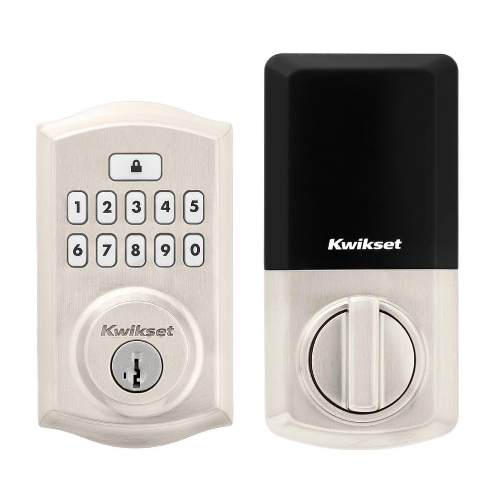 Kwikset SmartCode 260 Traditional Satin Nickel Keypad Single Cylinder Electronic Deadbolt Featuring SmartKey Security