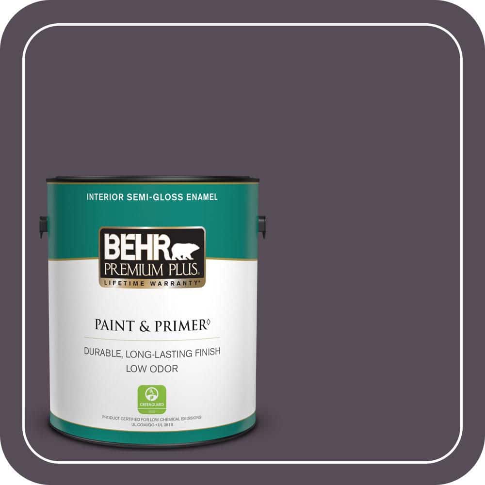 BEHR PREMIUM PLUS 1 gal. #670F-7 Blackberry Wine Semi-Gloss Enamel Low Odor Interior Paint & Primer