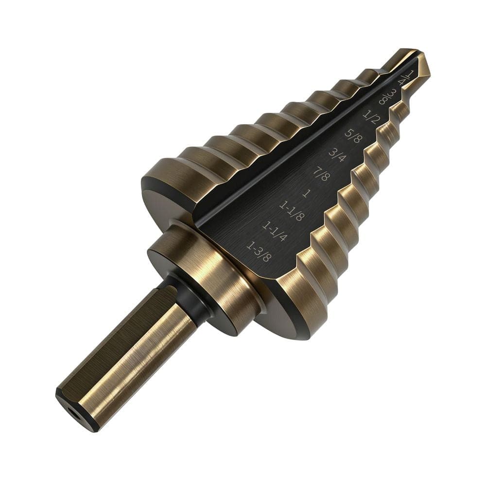 MYWISH 1/4 in. - 1-3/8 in. Titanium-Plated High Speed Steel Step Drill Bit (10-Steps) with Case
