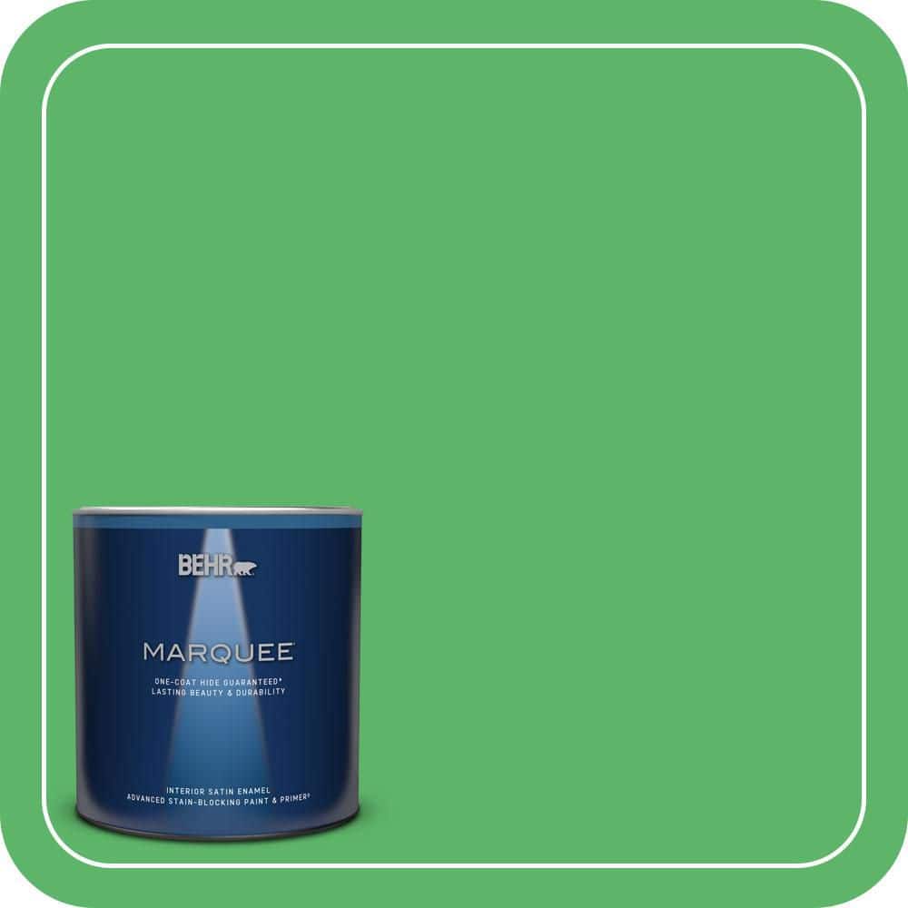 BEHR MARQUEE 1 qt. #P390-6 Lawn Party Satin Enamel Interior Paint & Primer