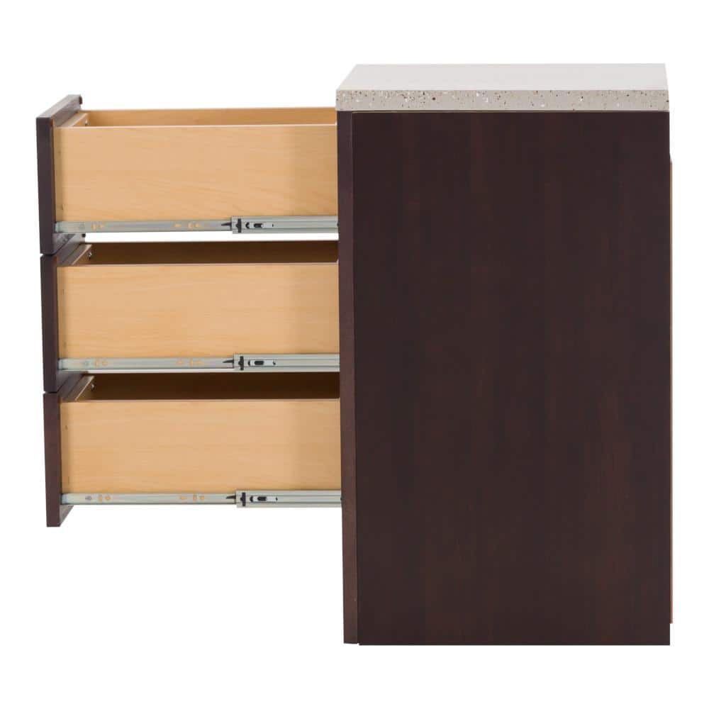 Glacier Bay Delridge 14 in. W x 17 in. D x 30 in. H Chocolate Linen Cabinet (3)