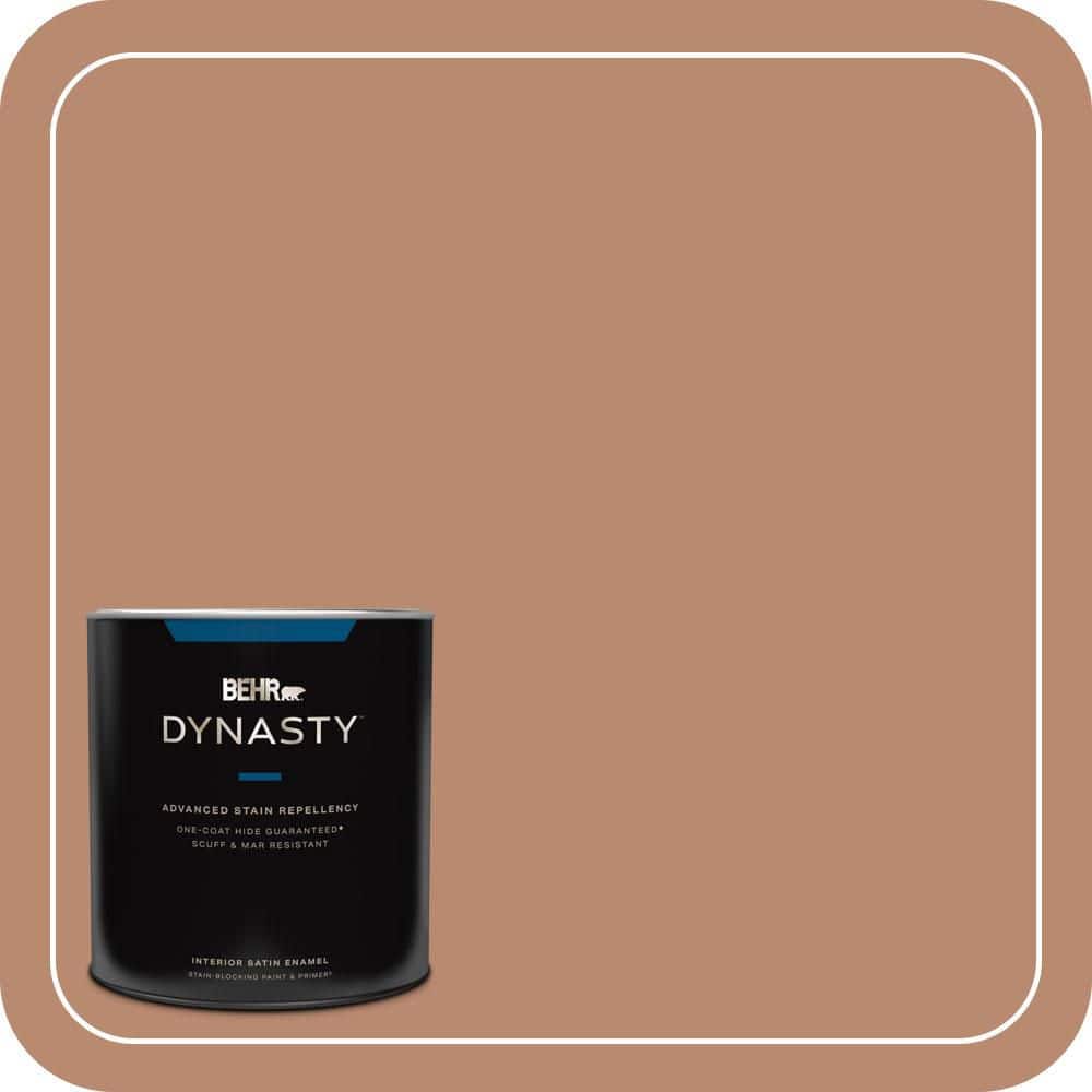BEHR DYNASTY 1 qt. #MQ1-29 Carmelite One-Coat Hide Satin Enamel Interior Stain-Blocking Paint & Primer