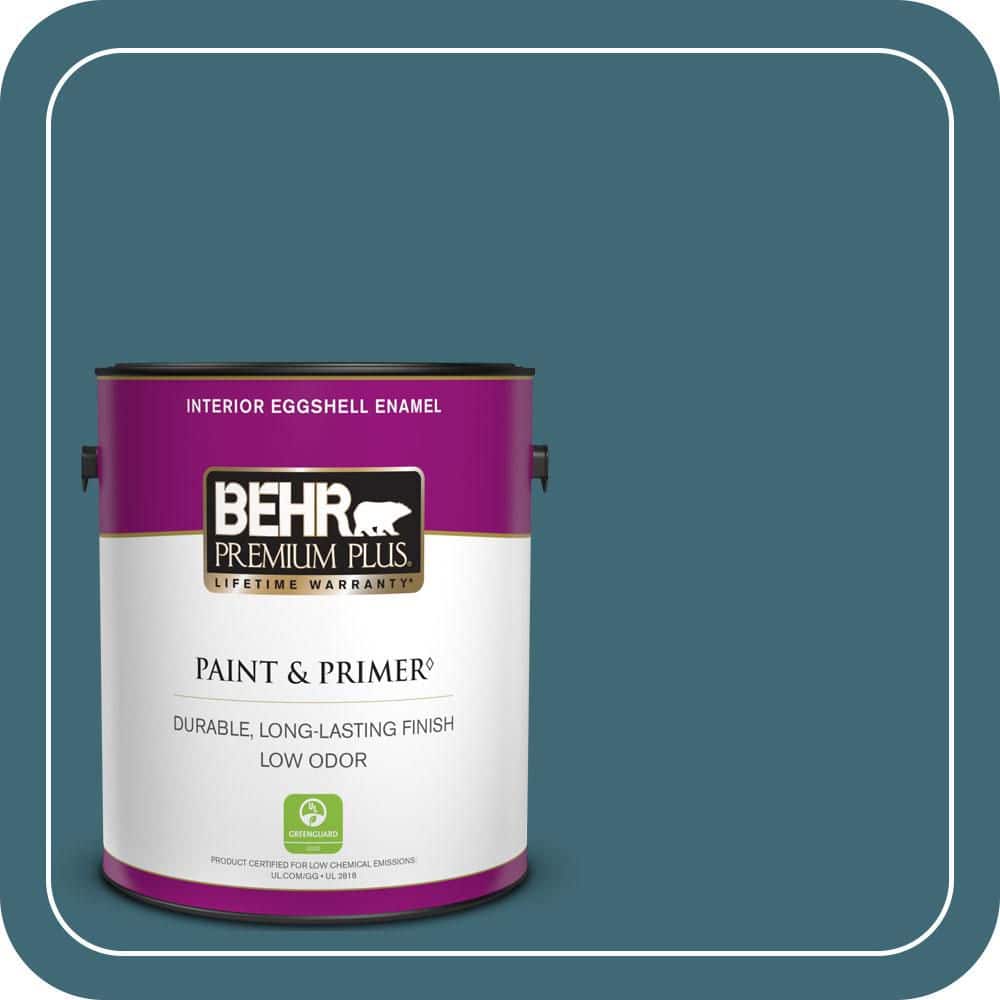 BEHR PREMIUM PLUS 1 gal. #PMD-45 Teal Mosaic Eggshell Enamel Low Odor Interior Paint & Primer