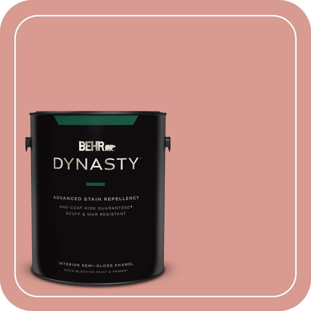 BEHR DYNASTY 1 gal. #T13-15 Shanghai Peach Semi-Gloss Enamel Interior Stain-Blocking Paint & Primer