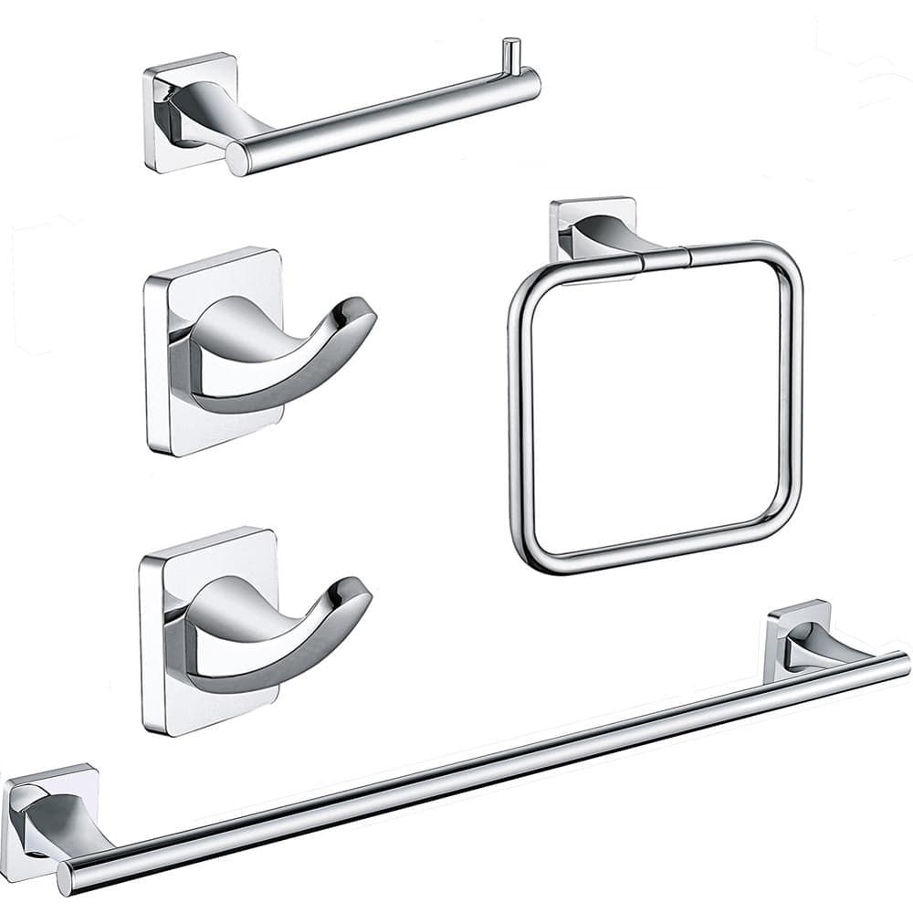 ruiling Wall-Mount -Piece Bath Hardware Set with Towel Bart Toilet Paper Holder Hand Towel Holder Towel Hooks