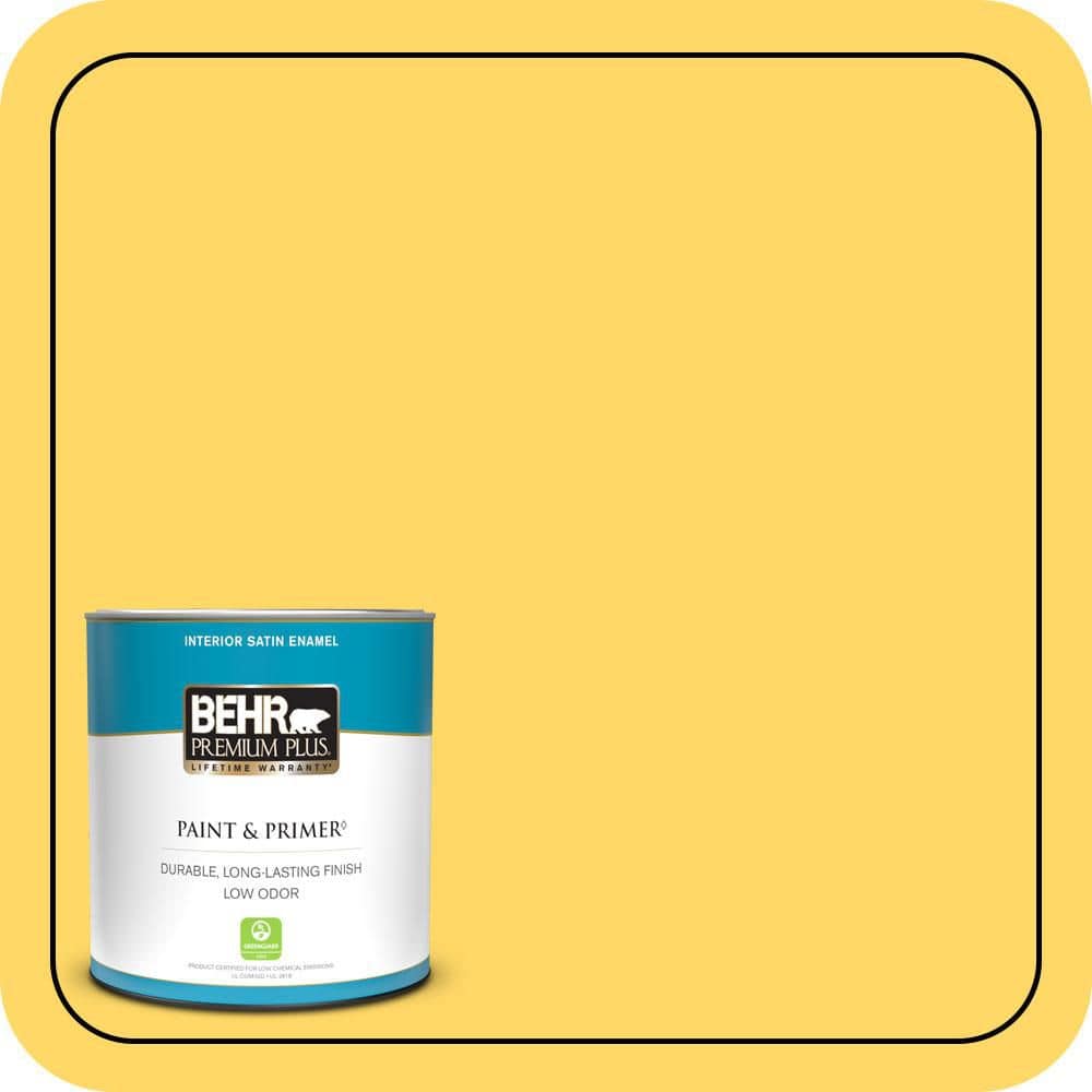 BEHR PREMIUM PLUS #360B-5 Citrus Enamel Interior/Exterior Paint & Primer Color Sample (1)