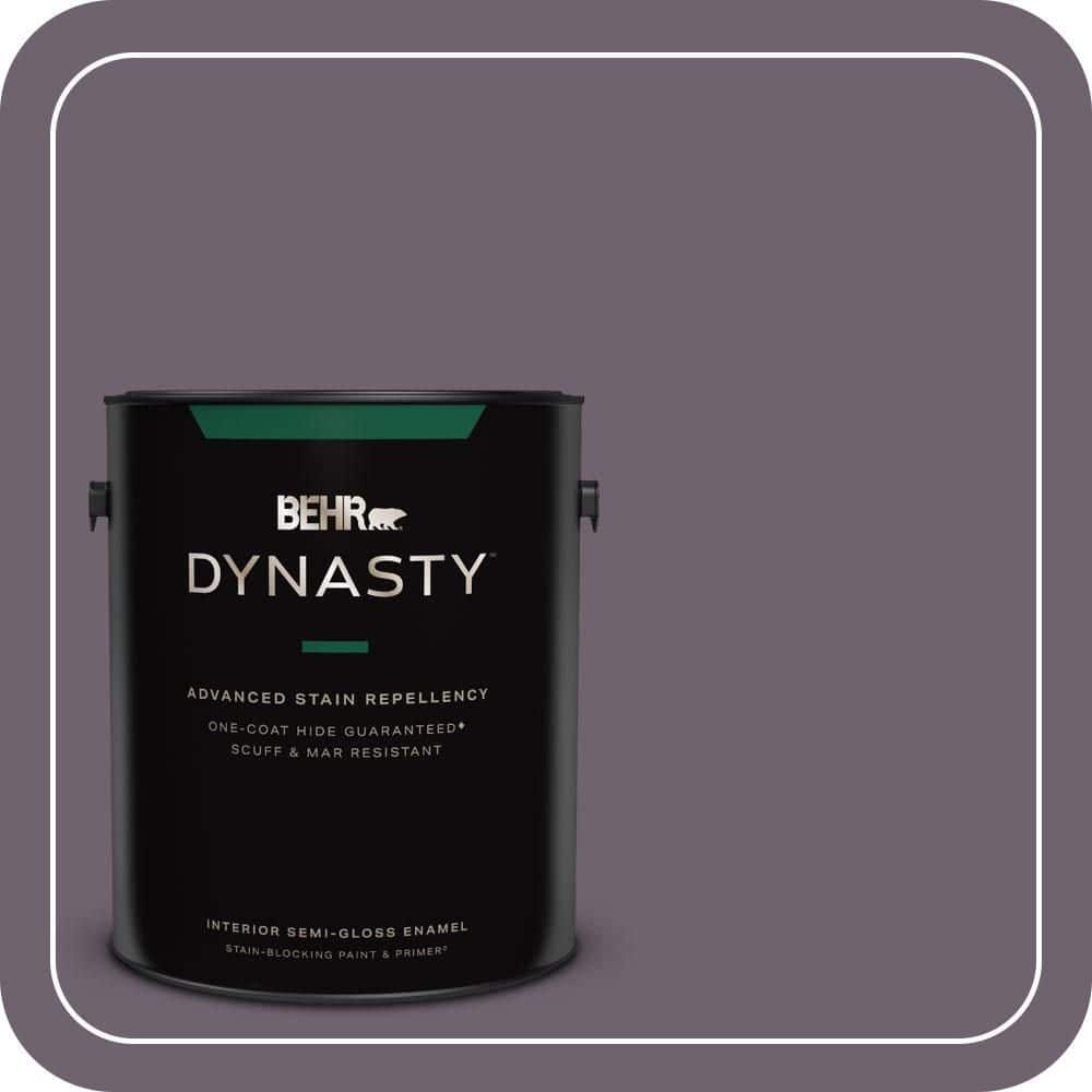 BEHR DYNASTY 1 gal. #670F-6 Vintage Grape Semi-Gloss Enamel Interior Stain-Blocking Paint & Primer