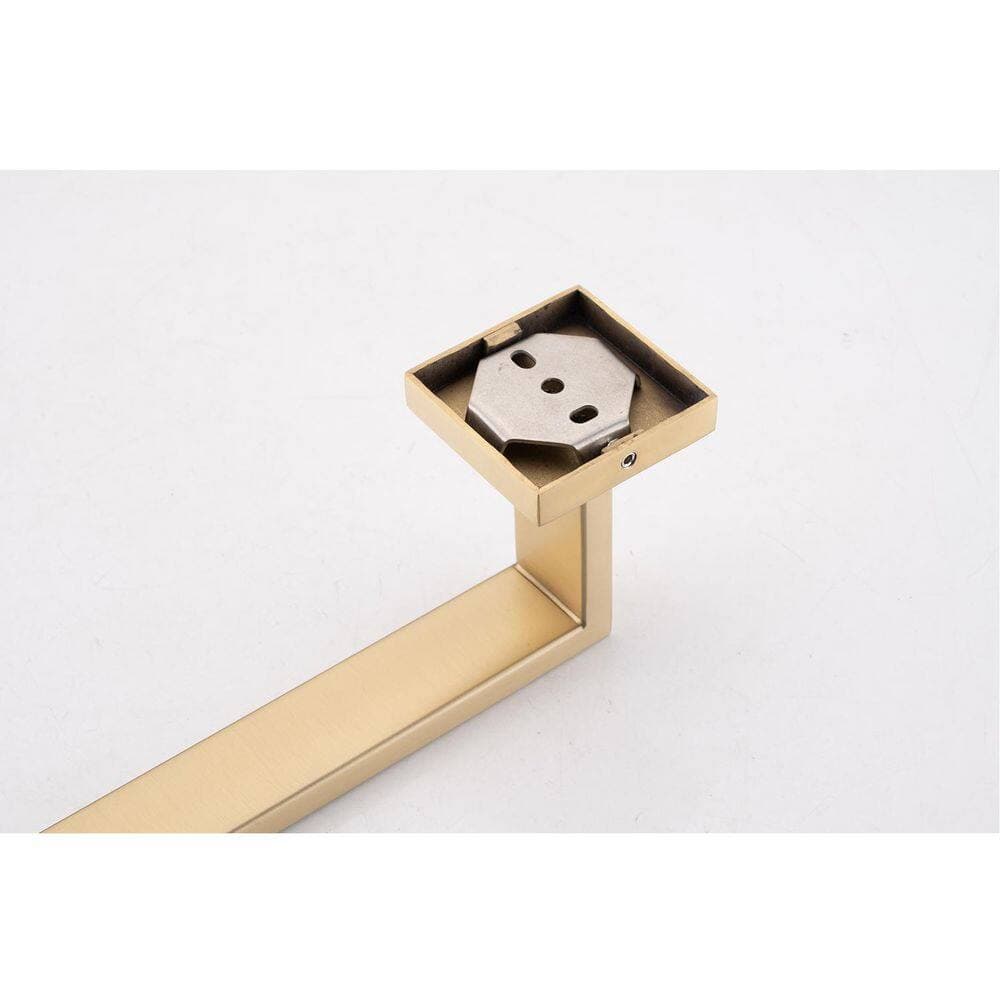 Buruis Piece Bath Hardware Set with Towel Bar, Toilet Paper Holder, Robe Towel Hooks Brushed (3)