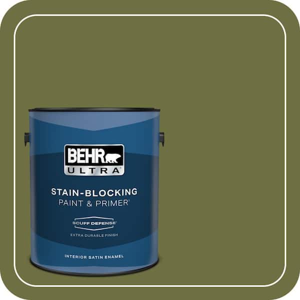 BEHR PREMIUM PLUS #M340-7 Classic Avocado Flat Low Odor & Primer (4)