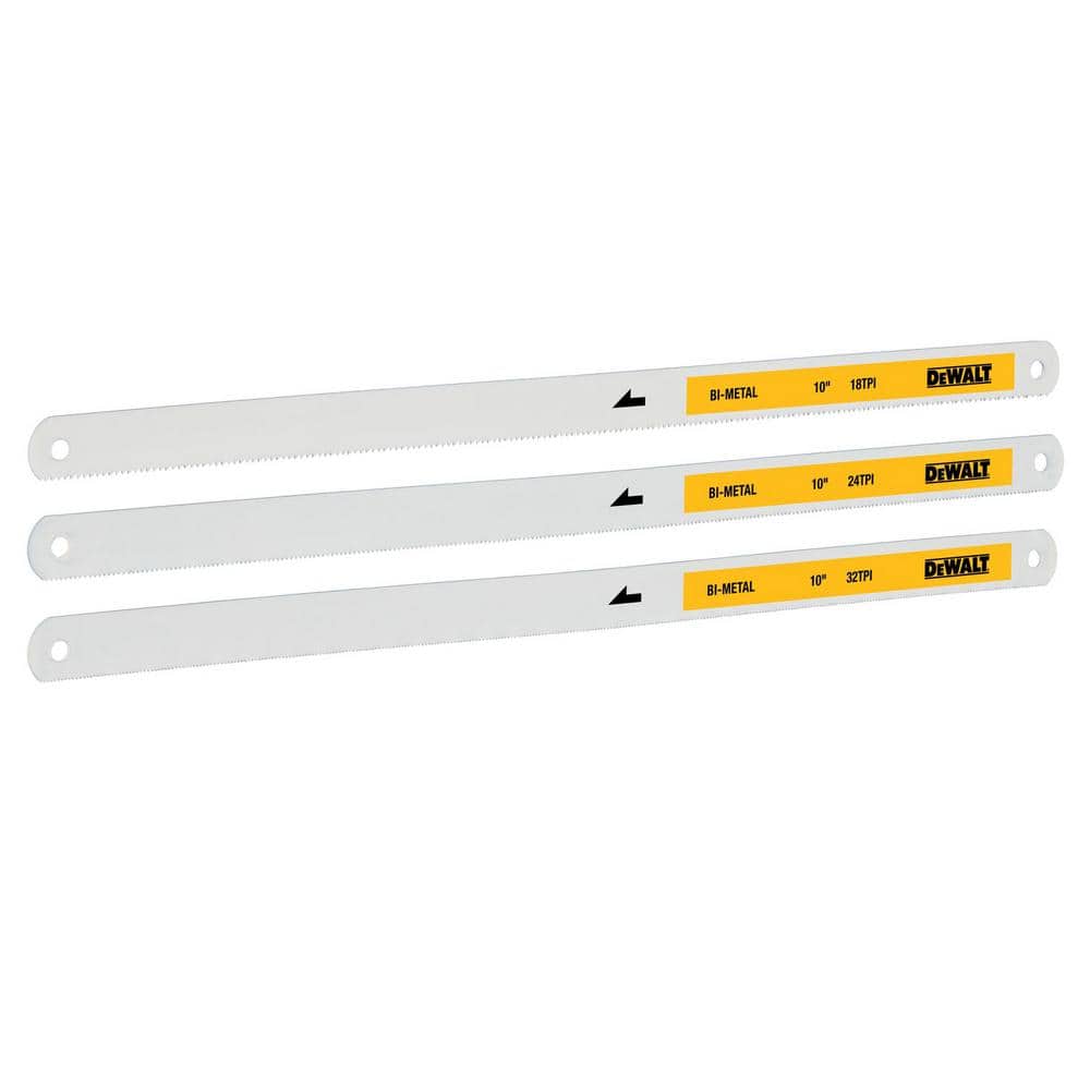 DEWALT 10 in. 18, 24 and 32-TPI Bi-Metal Hacksaw Blade (3-Pack) (1)