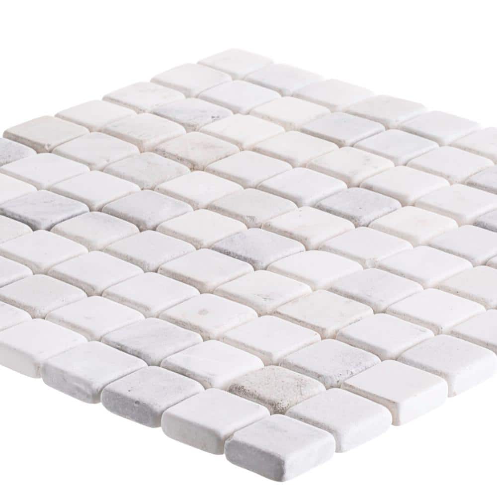 Jeffrey Court Carrara White 11.75 in. x 11.75 in. Honed Marble Wall and Floor Mosaic Tile (0.958 sq. ft./Each) (4)