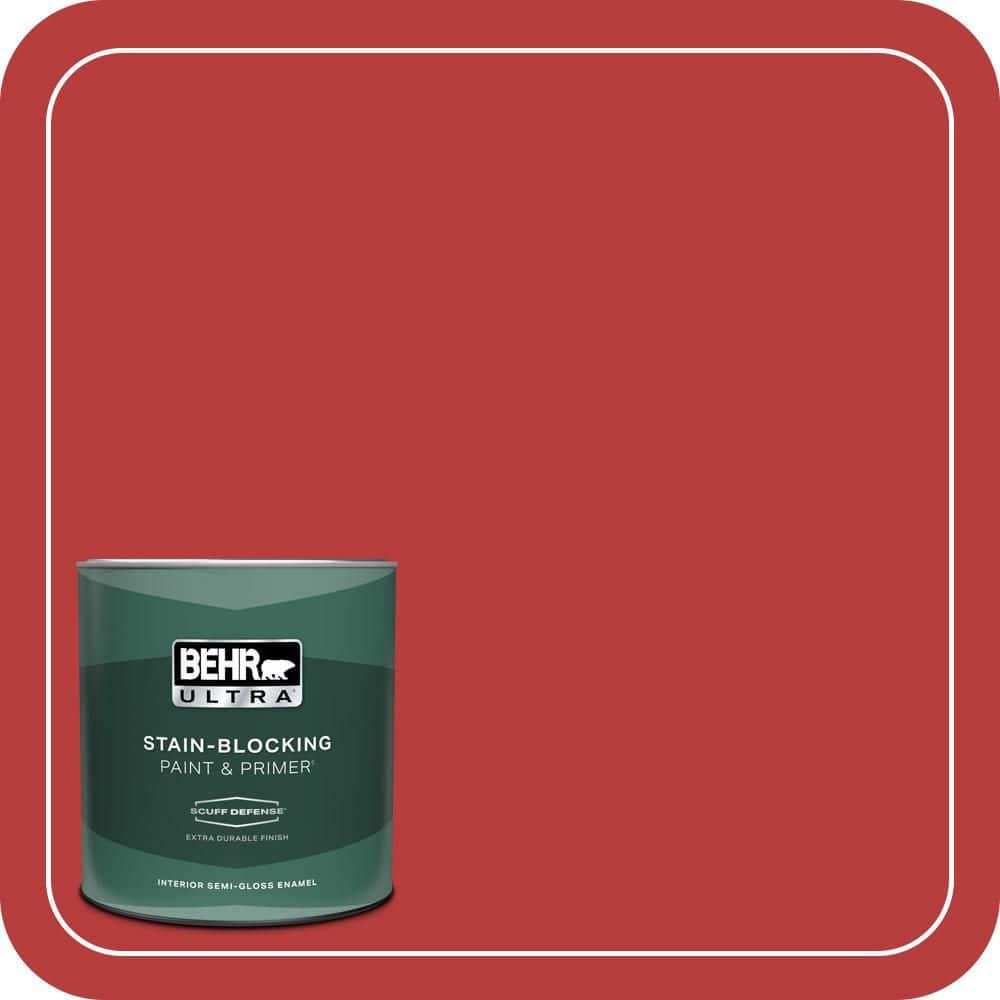 BEHR ULTRA 1 qt. #S-G-170 Licorice Stick Extra Durable Semi-Gloss Enamel Interior Paint & Primer