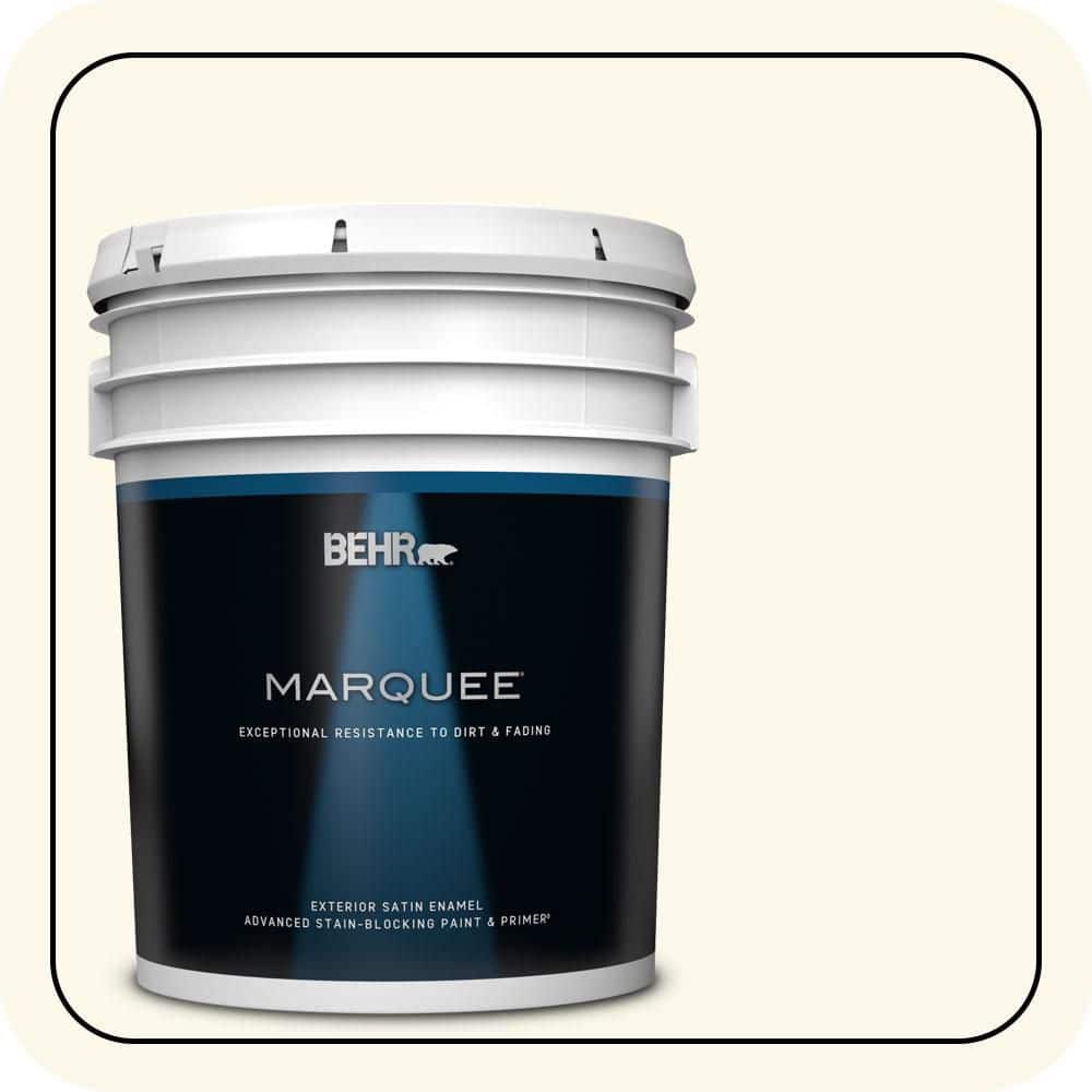 BEHR MARQUEE 5 gal. #BXC-29 Stately White Satin Enamel Exterior Paint & Primer