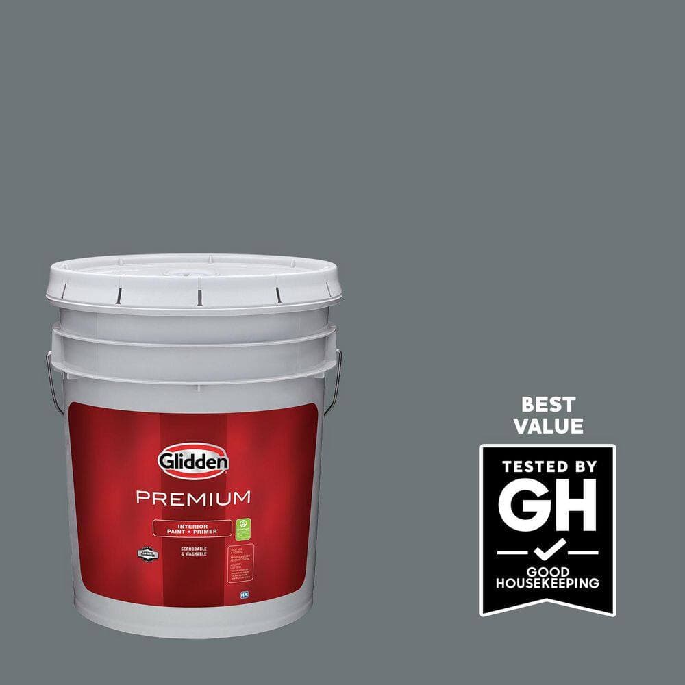 Glidden Premium 5 gal. PPG1012-6 Volcanic Ash Flat Interior Latex Paint