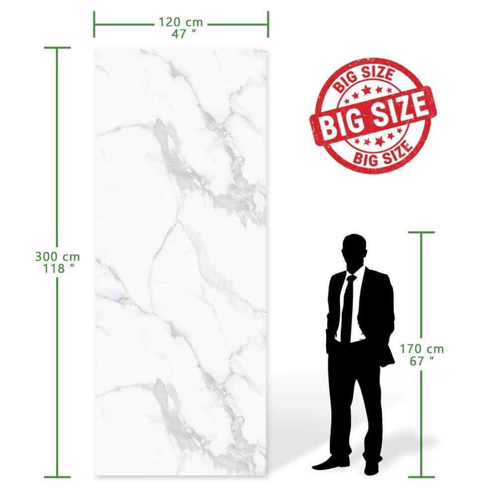 sunwings 0.08 in. x 4 ft. x 10 ft. Carrara White Square Edge Vinyl Matte Peel and Stick Decorative Wall Paneling Roll (1-Pack) (3)
