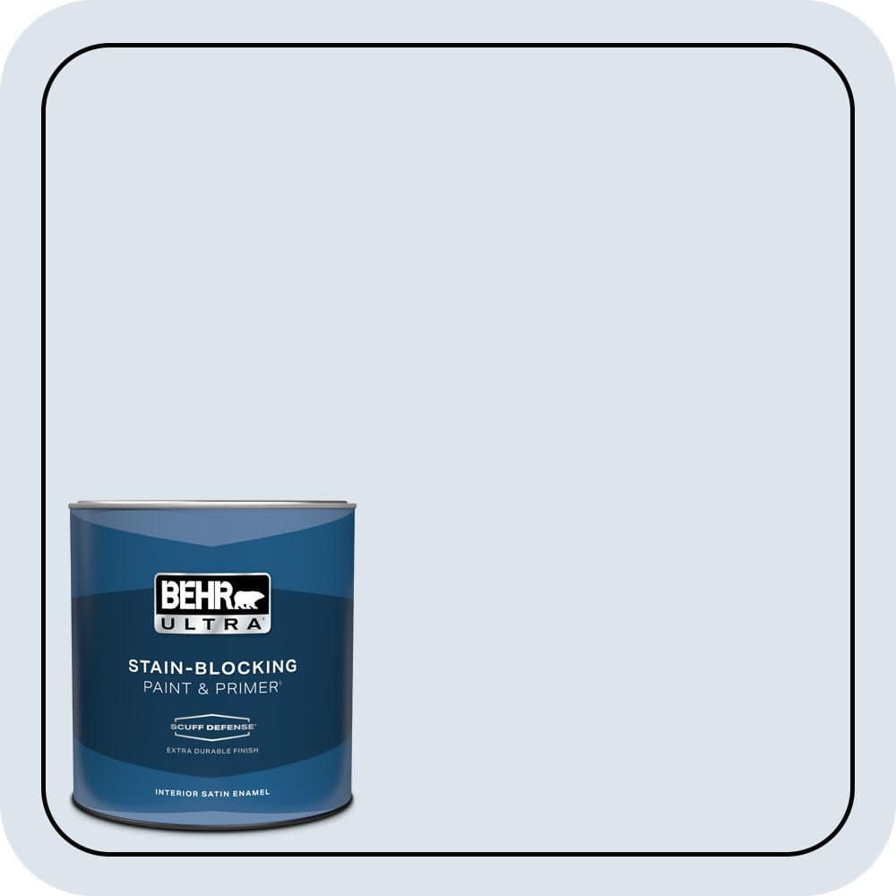 BEHR ULTRA 1 qt. #600C-1 Mystic Light Extra Durable Satin Enamel Interior Paint & Primer