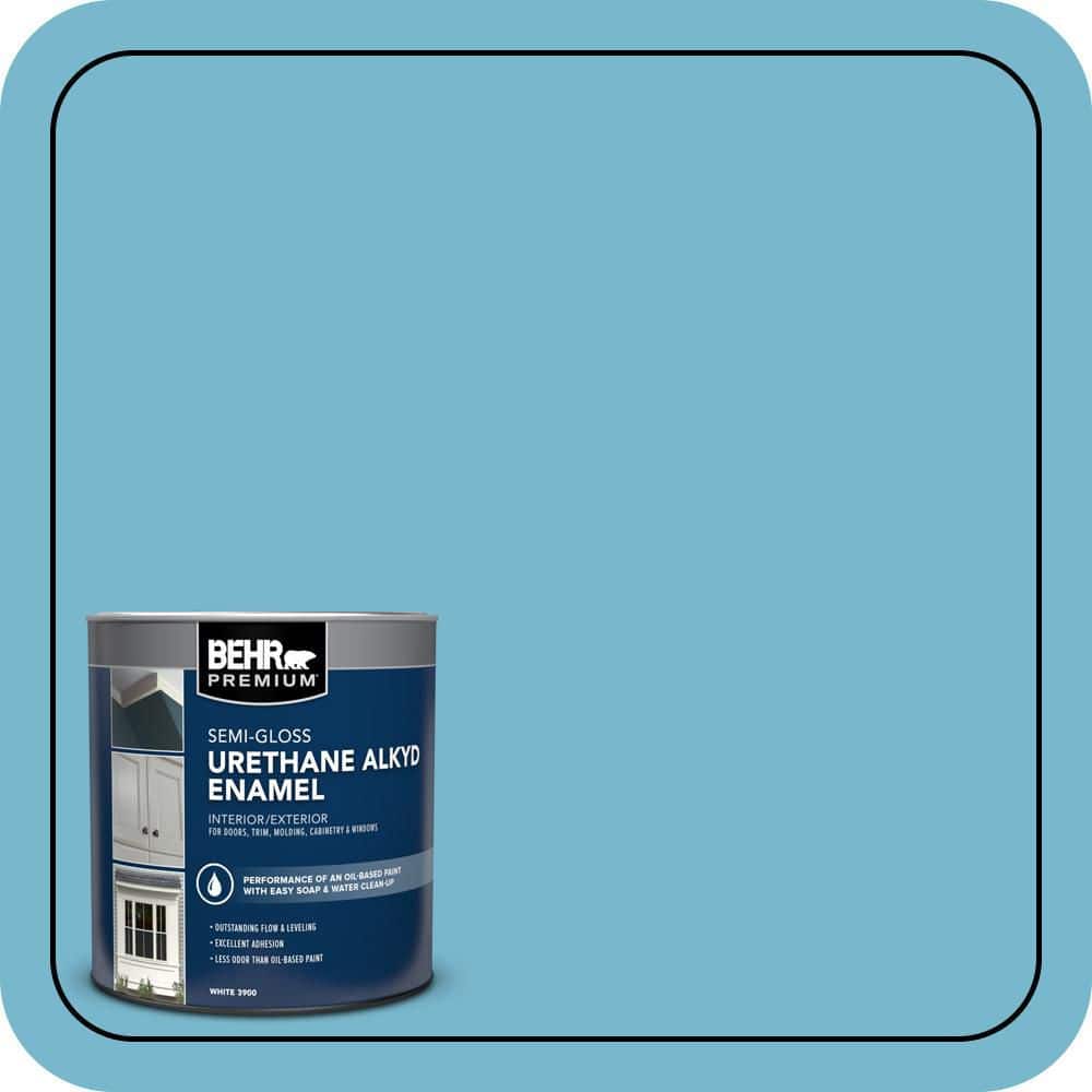 BEHR PREMIUM 1 qt. #M480-4 Below Zero Semi-Gloss Enamel Urethane Alkyd Interior/Exterior Paint (1)
