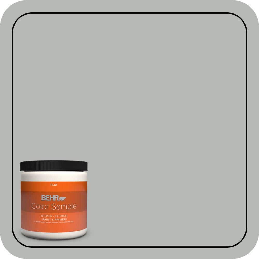 BEHR PREMIUM PLUS 8 oz. #N460-3 Lunar Surface Flat Interior/Exterior Paint & Primer Color Sample