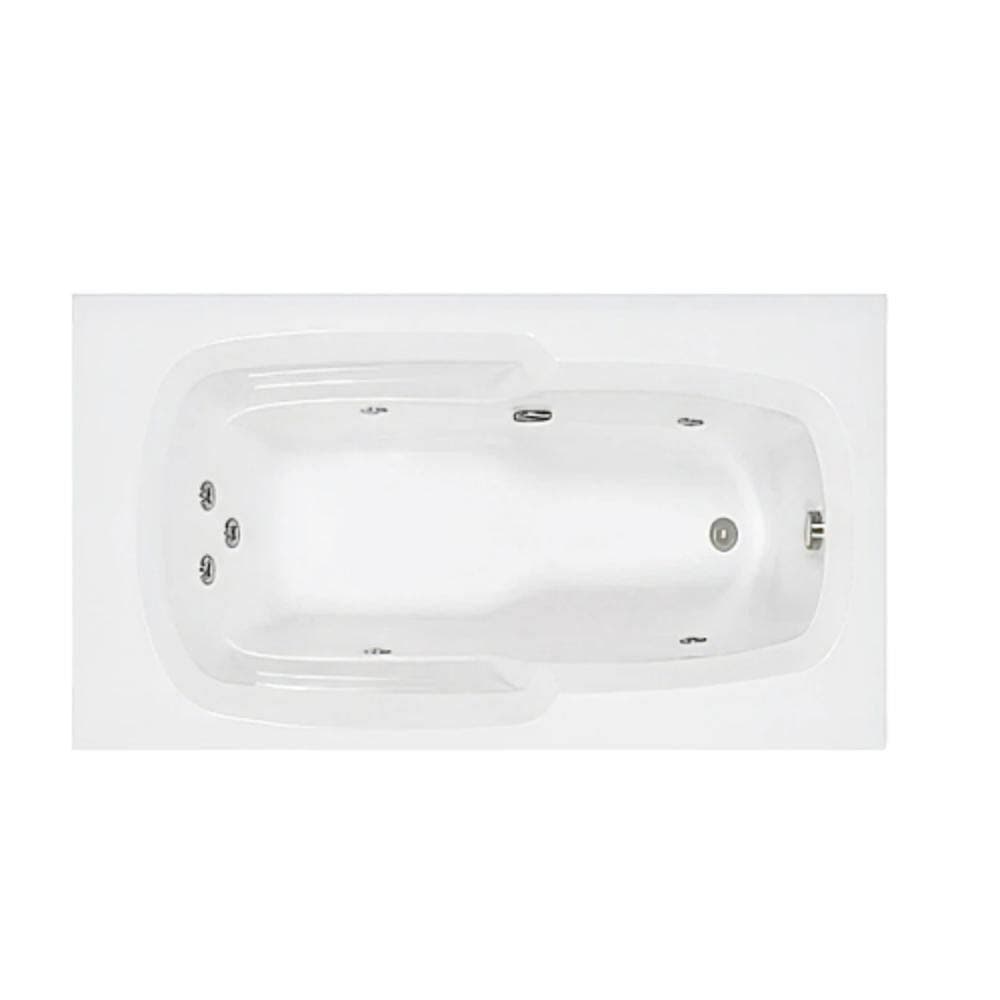 Comfortflo 60 in. 32 in. Acrylic Rectangular Drop-in Whirlpool Bathtub with Drain (2)
