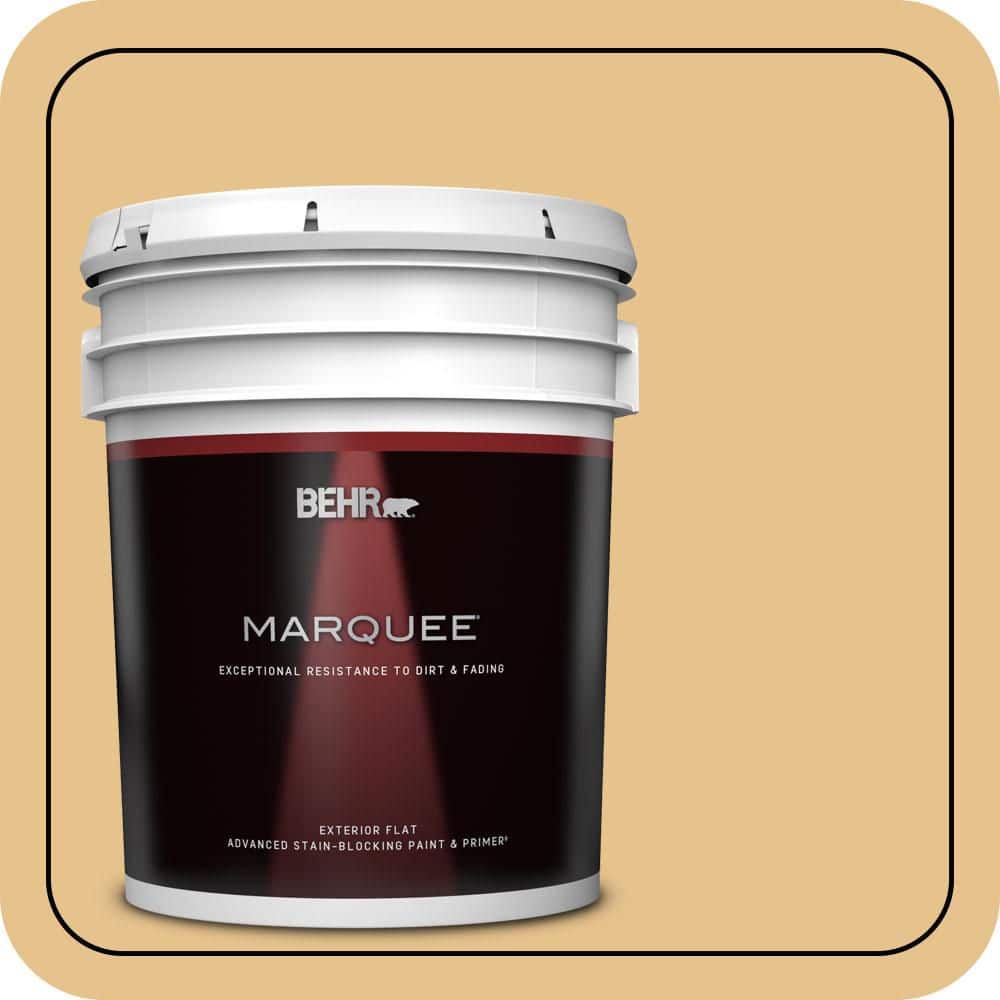 BEHR MARQUEE 5 gal. #T17-02 Gold Hearted Flat Exterior Paint & Primer
