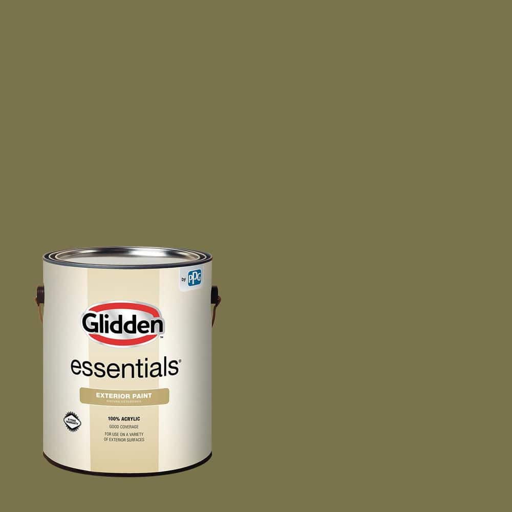 Glidden Essentials 1 gal. PPG1113-6 Green Briar Satin Exterior Paint