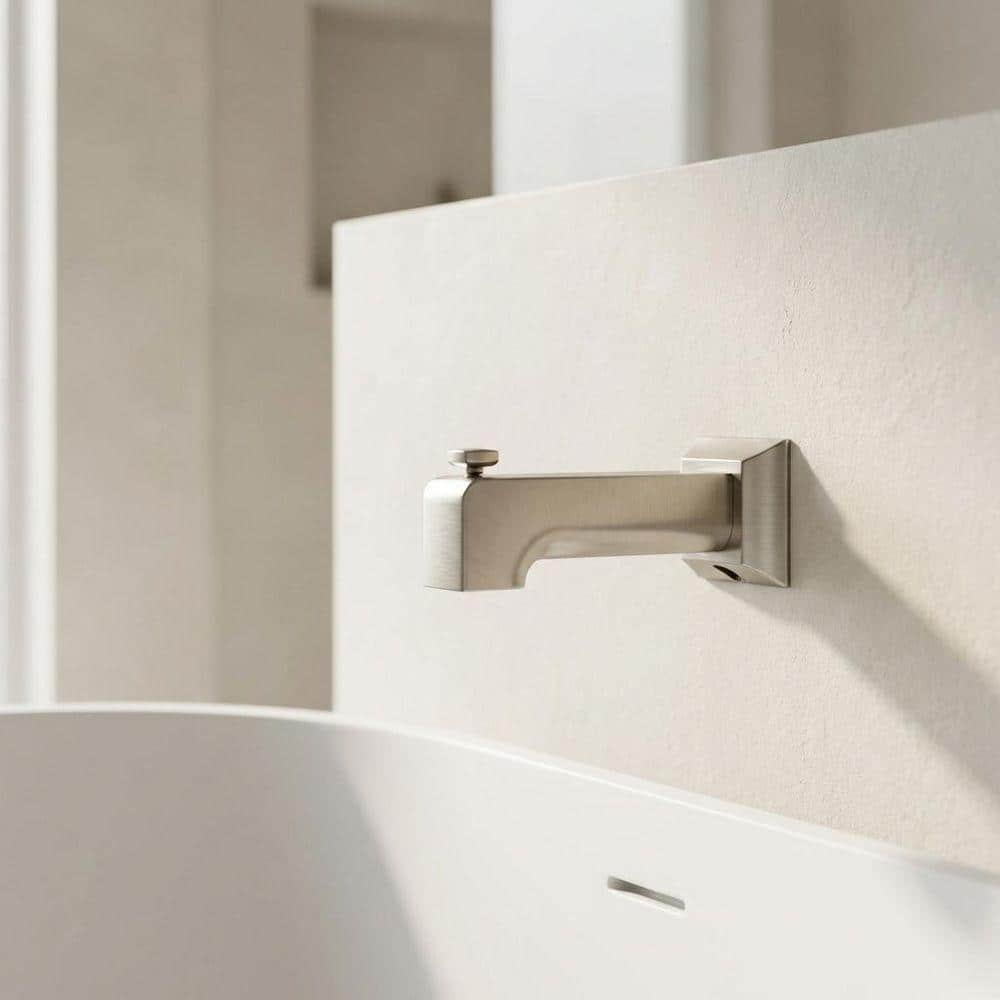 VEVETTA (1-Pack) 6.26 in. Slip-Fit Tub Spout with Diverter in Brushed Nickel (2)