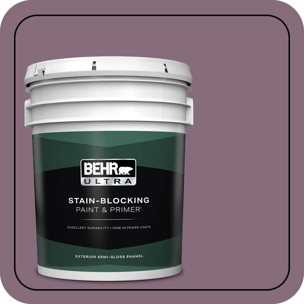 BEHR ULTRA 5 gal. #S110-6 Plum Royale Semi-Gloss Enamel Exterior Paint & Primer