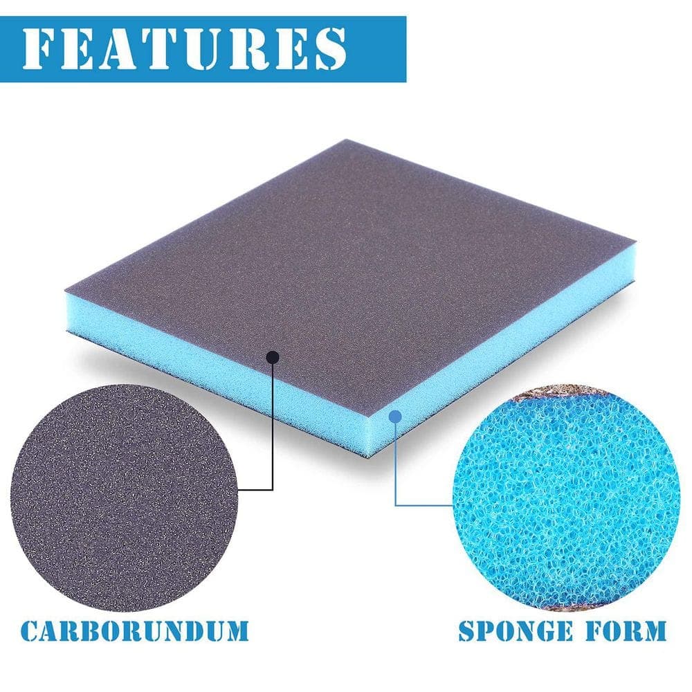 Unbranded 8-Pack 220 Grit Sanding Sponge, Washable and Reusable Wet Dry Sandpaper for Wood, Metal, Furniture, Paint and Drywall (3)