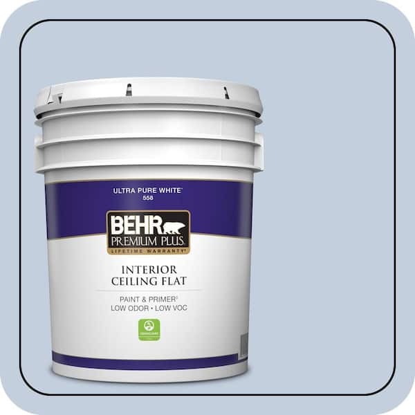 BEHR PREMIUM PLUS 5 gal. #PPU15-17 Monet Ceiling Flat Interior Paint & Primer (2)