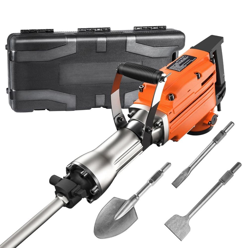 SKYSHALO Demolition Jack Hammer, 29.29 in. x 9. 06in. with 2200W Electric Jackhammer Heavy Duty, 1350 BPM Concrete Breaker 6-pcs