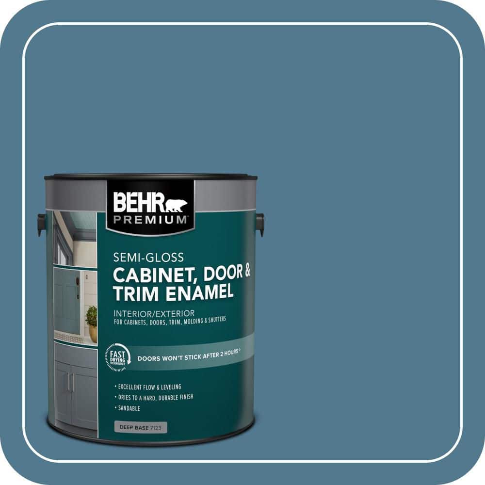 BEHR PREMIUM 1 gal. #PPU14-03 Cayman Bay Semi-Gloss Enamel Interior/Exterior Cabinet, Door & Trim Paint