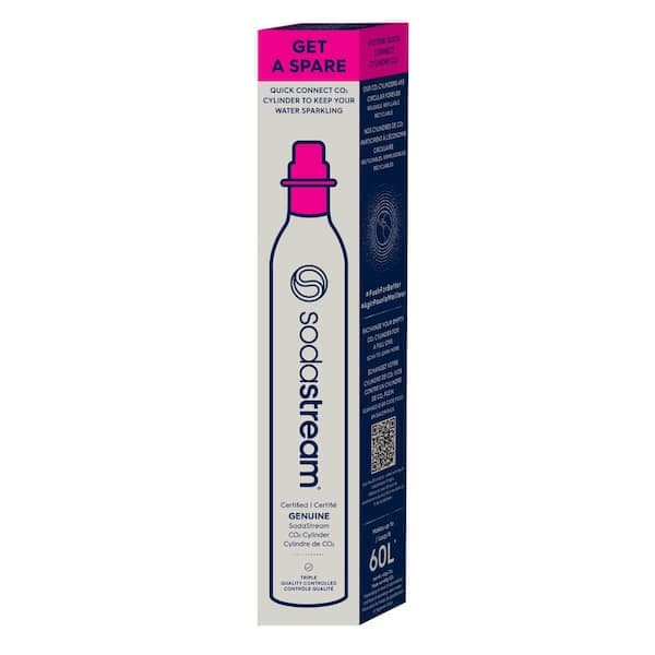 SodaStream Quick Connect Pink 60 l C02 Spare Cartridges for Carbonated Soda Makers (2)