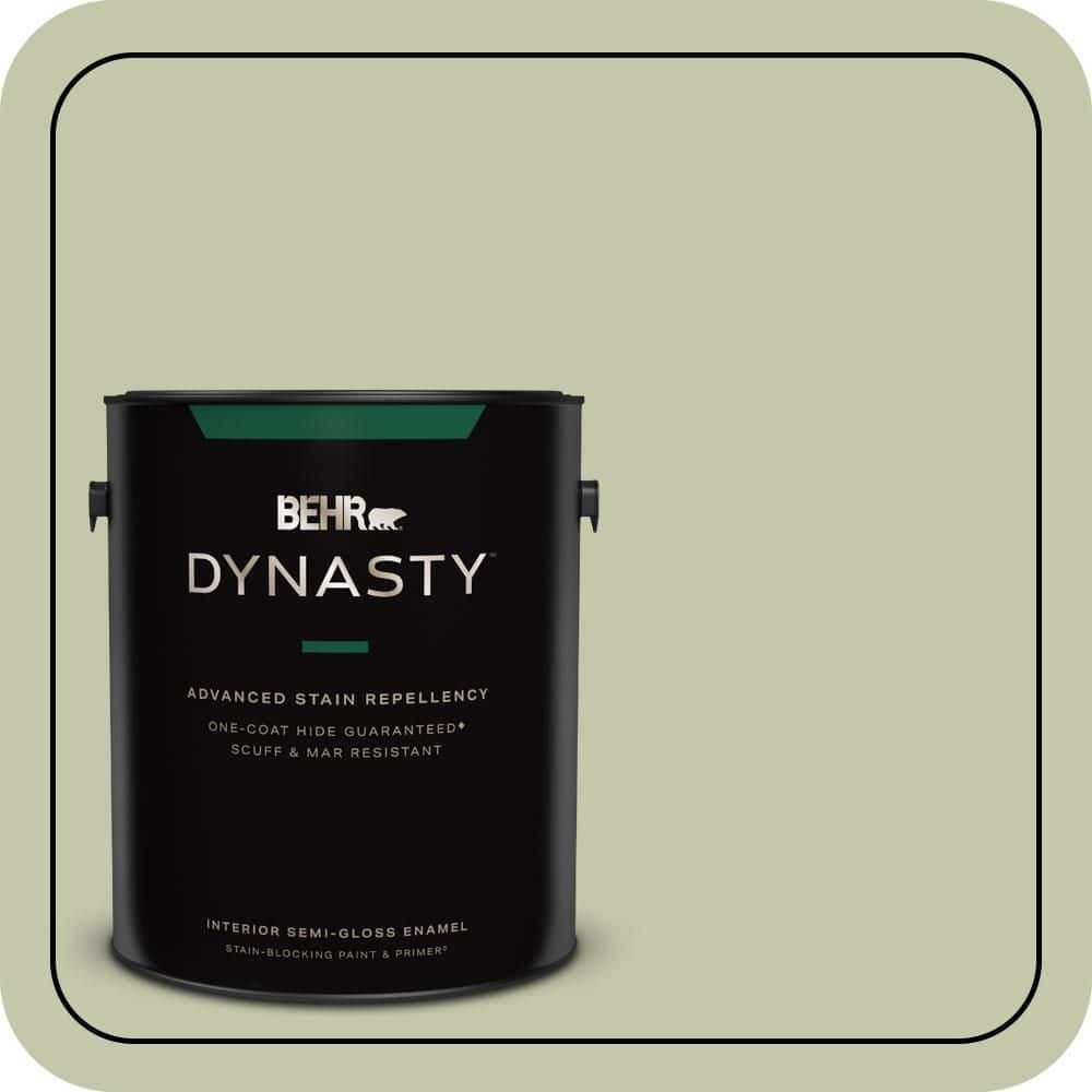 BEHR DYNASTY 1 gal. #MQ6-50 Desert Hotsprings One-Coat Hide Semi-Gloss Enamel Interior Stain-Blocking Paint & Primer