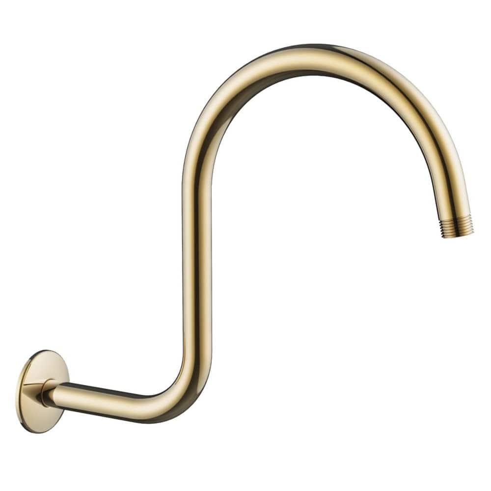 Kingston Brass 14 in. Shower Arm with Flange in Polished Brass