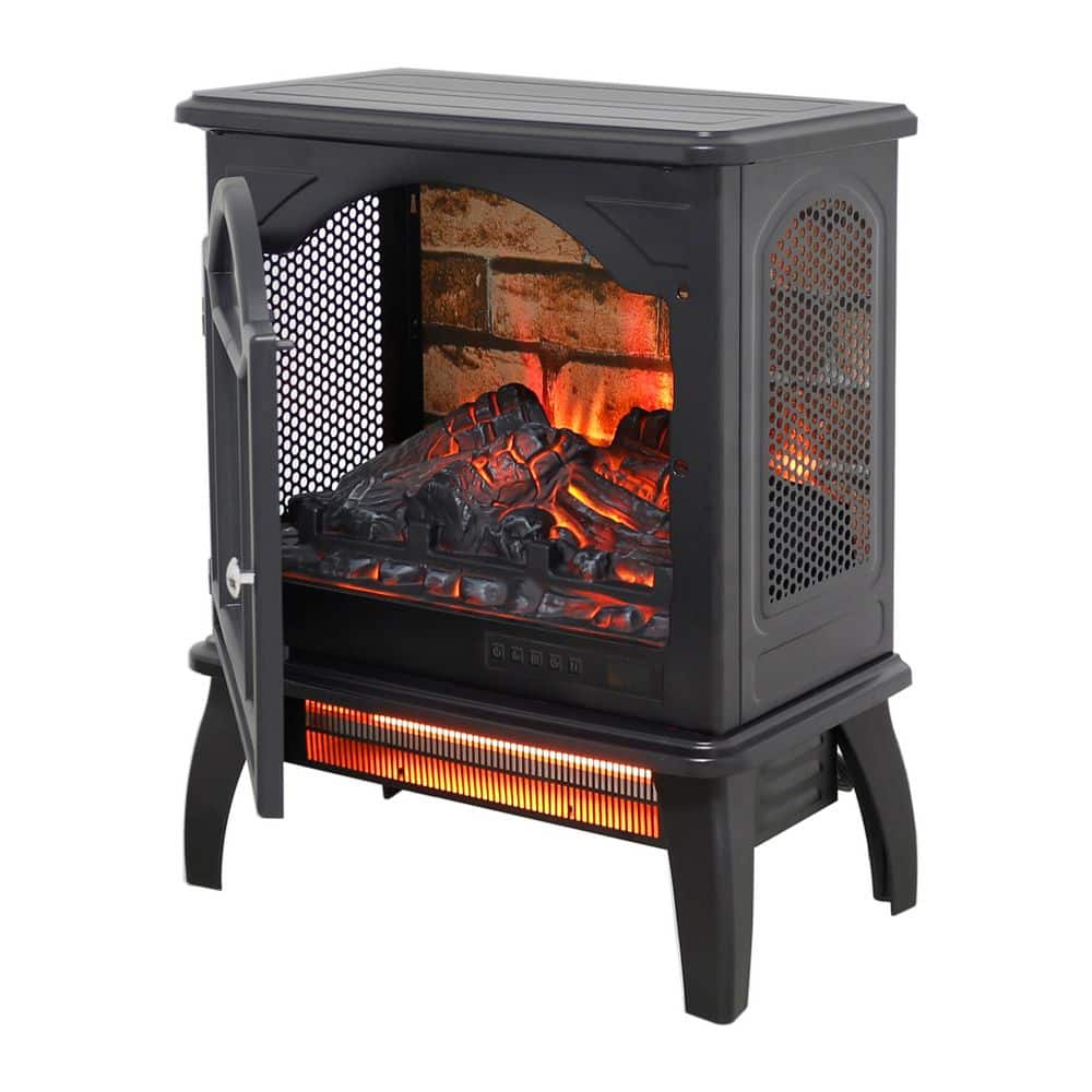 Kadehome 17.5 in. 400 sq. ft. 3D Flame Electric Stove with Remote Control in Black (3)