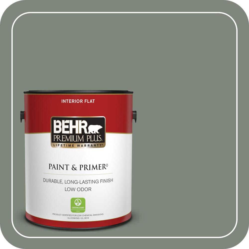 BEHR PREMIUM PLUS 1 gal. #N410-5 Village Green Flat Low Odor Interior Paint & Primer