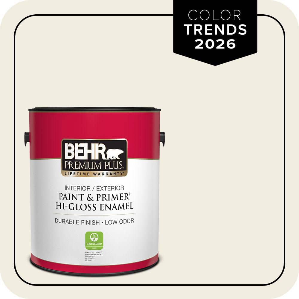 BEHR PREMIUM PLUS 1 gal. Designer Collection #DC-003 Blank Canvas Hi-Gloss Enamel Interior/Exterior Paint & Primer (1)