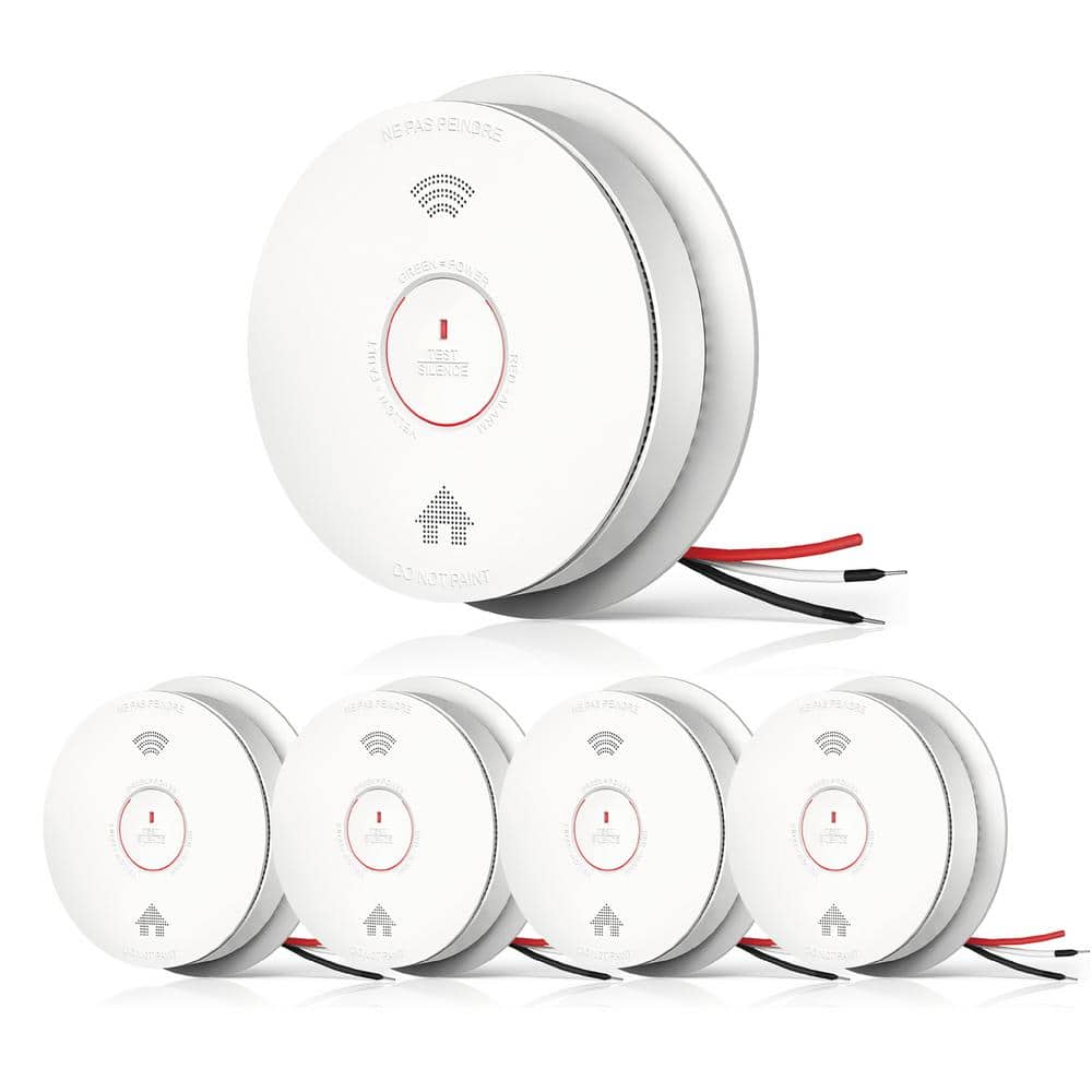 Innolink Hardwired connected Smoke and Carbon Monoxide Detector with 2 AA Batteries Back Up, Voice Alert Smoke & CO Alarm, 4-Pack