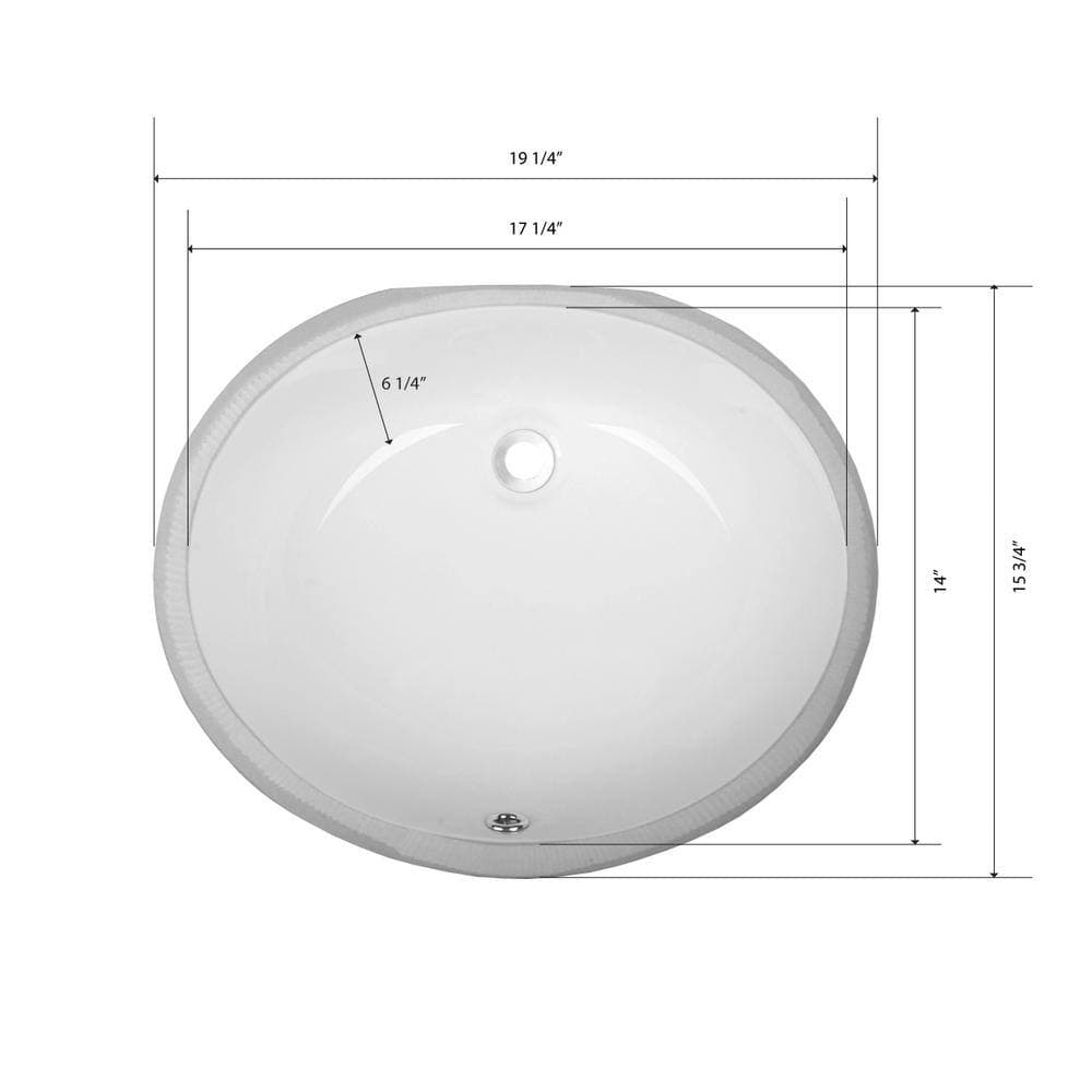 CHESHIRE 19 in . Undermount Oval Bathroom Sink with Overflow Drain in White with 8 in . Widespread Faucet in Chrome Finish (2)