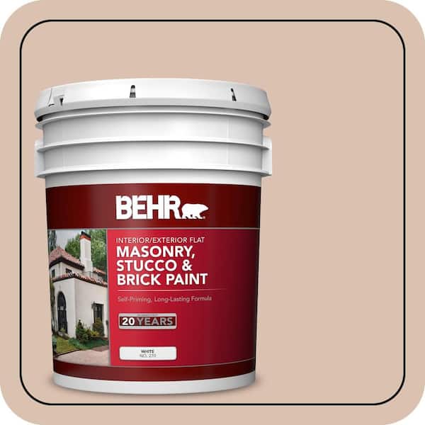 BEHR 5 gal. #S220-2 Artisan Tea Flat Interior/Exterior Masonry, Stucco and Brick Paint (2)