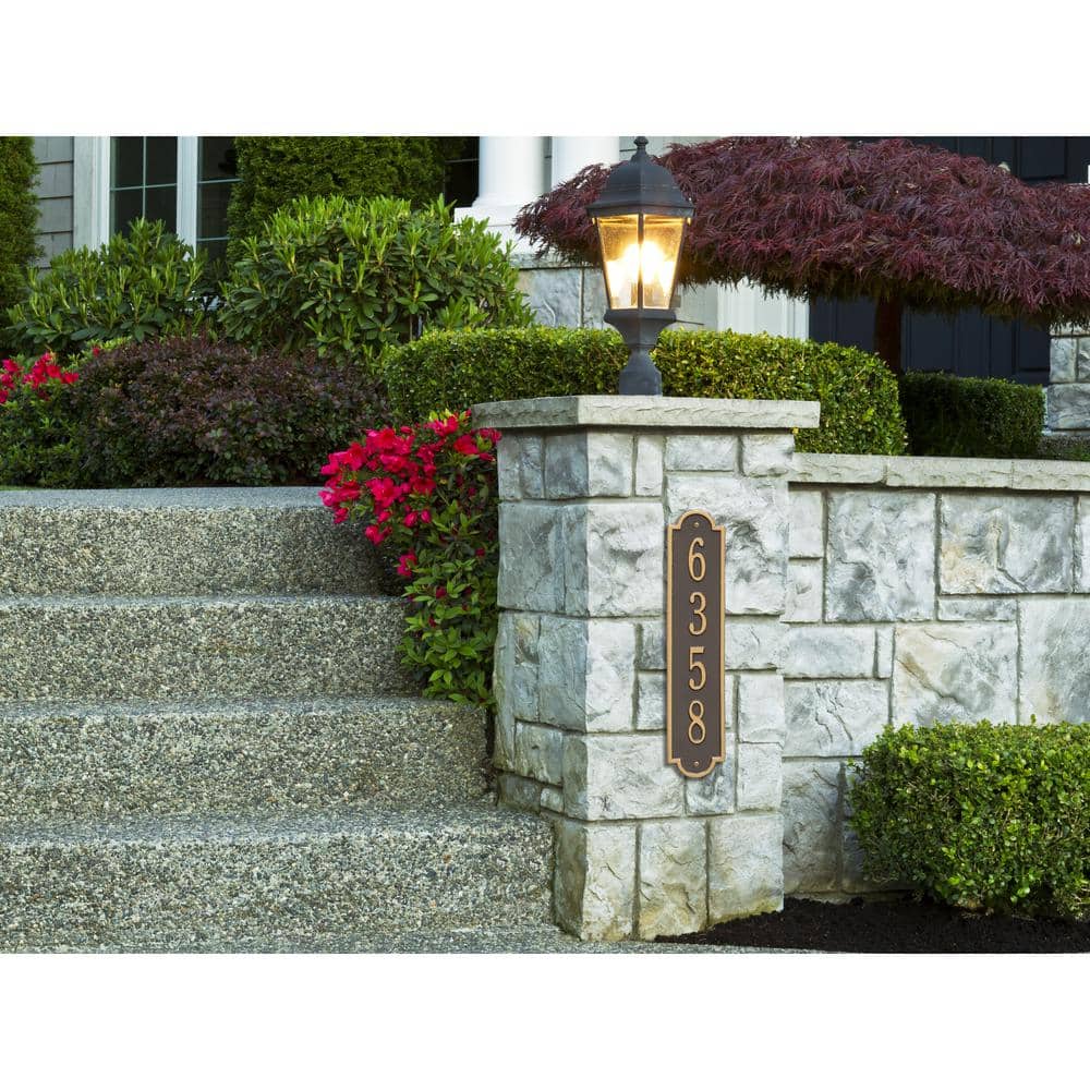 Whitehall Products Richmond Standard Rectangular Bronze/Gold Wall 1-Line Vertical Address Plaque (3)