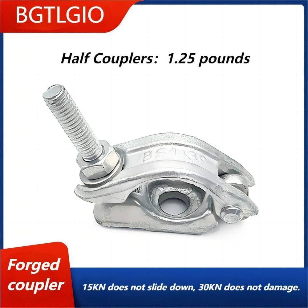 KIWDZFU 4 Pack Forged Steel Pipe Clamps 1.65 to 1.9 OD Tube Scaffolding Single Couplers Durable Heavy Duty (3)