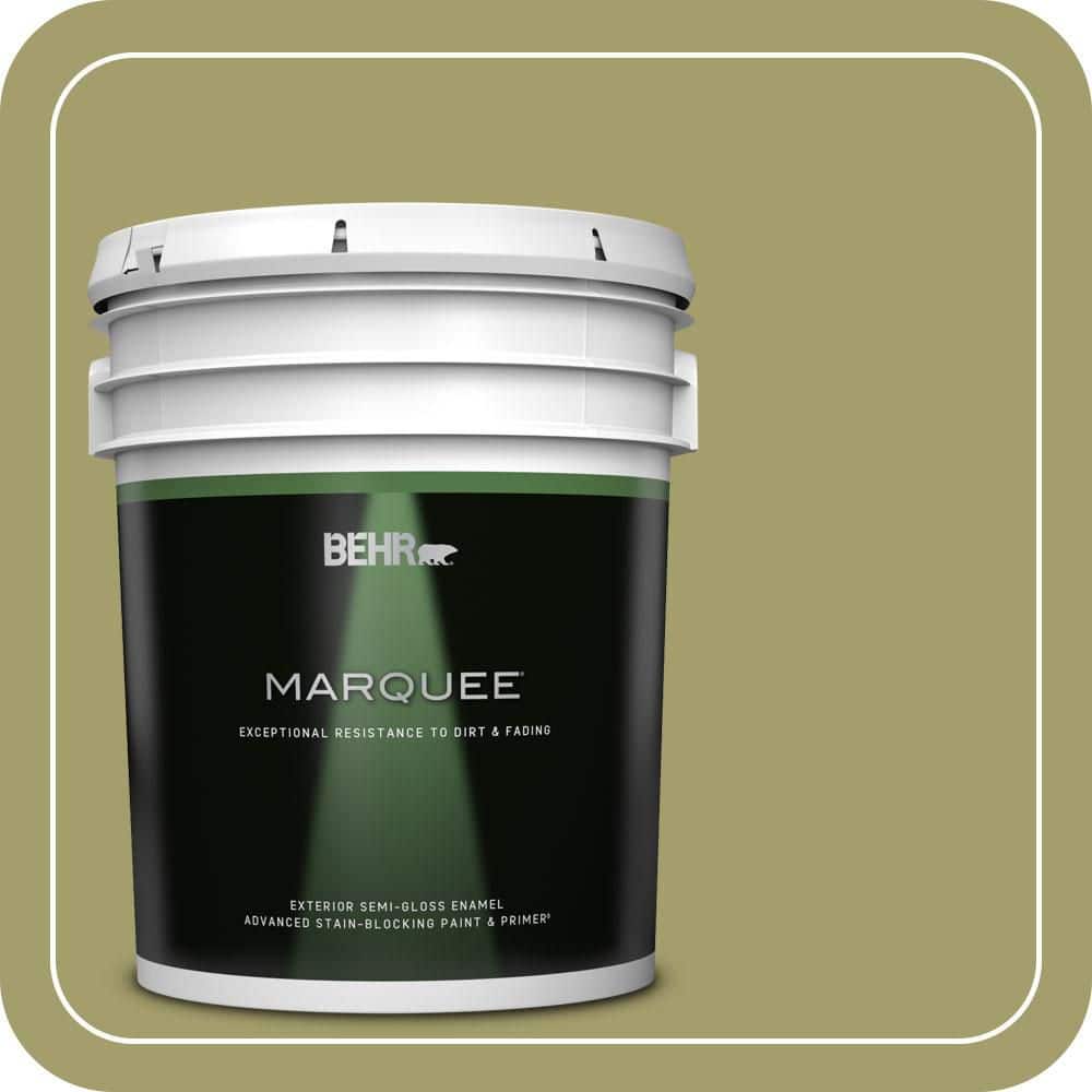BEHR MARQUEE 5 gal. #S340-5 Farm Fresh Semi-Gloss Enamel Exterior Paint & Primer
