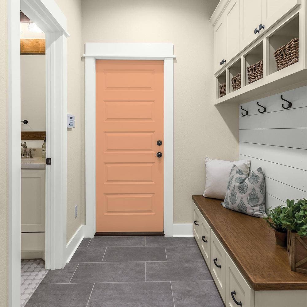 Glidden Premium 1 qt. PPG1200-4 Orange Clay Semi-Gloss Interior Latex Paint (4)