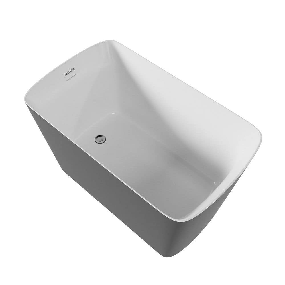 JimsMaison 47 in. x 28 in. Acrylic Freestanding Flatbottom Soaking Bathtub in Gray (3)