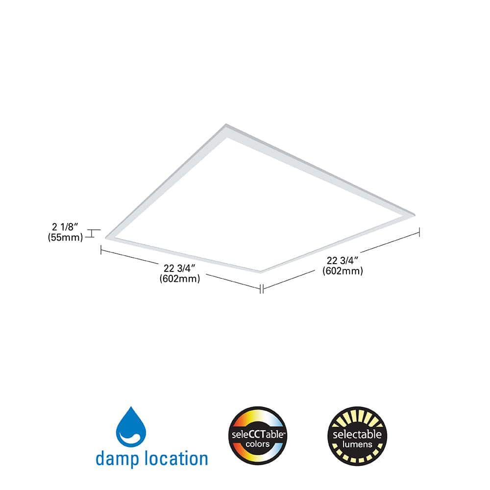 Metalux 2 ft. x 2 ft. Adjustable Lumens 4100/3600/2600, Integrated LED Panel Light, Adjustable CCT 3500K/4000K/5000K (4)