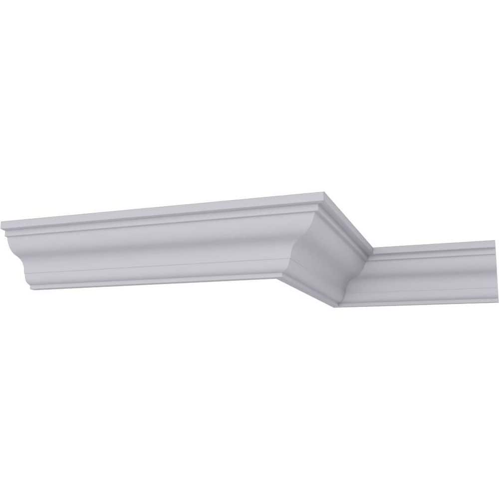 Ekena Millwork 2 in. H x 2 in. P x 3 in. F x 94-1/2 in. L Polyurethane Lyon Traditional Smooth Crown Moulding (12-Pack) (1)