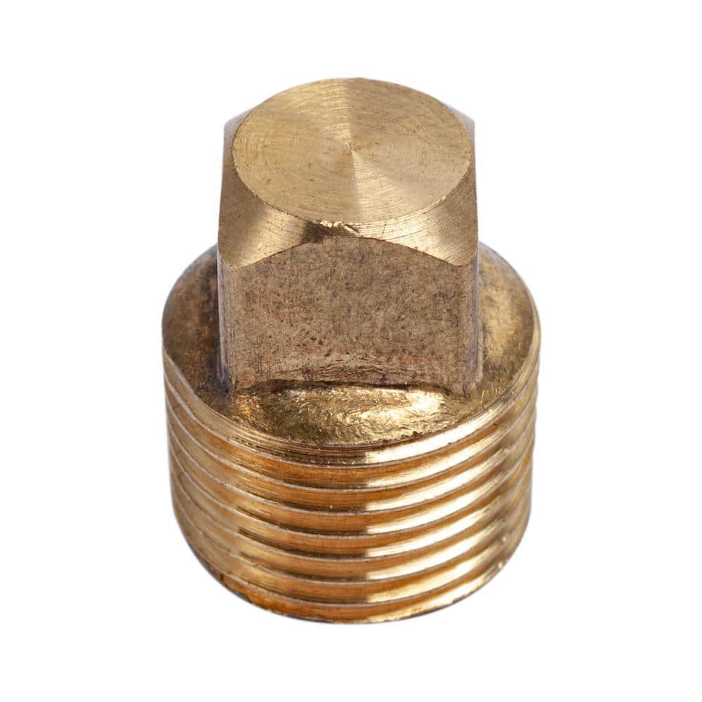 LTWFITTING 3/8 in. MIP Brass Pipe Square Head Plug Fitting (10-Pack) (1)