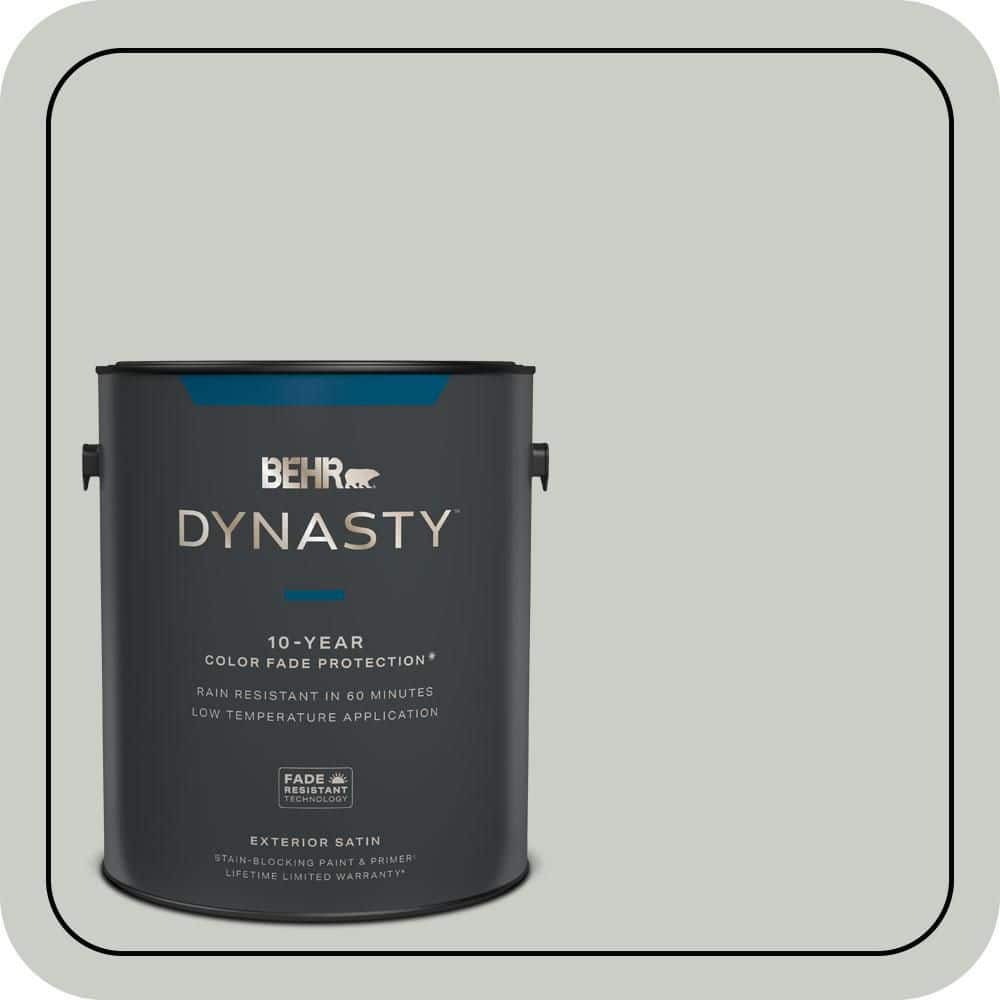 BEHR DYNASTY 1 gal. #PWL-89 Silver Setting Satin Enamel Exterior Stain-Blocking Paint & Primer