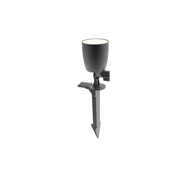 Commercial Electric 550 Lumens Bronze Plastic Plug-in LED Outdoor Spotlight with 3000K Integrated Bulb 1-Pack